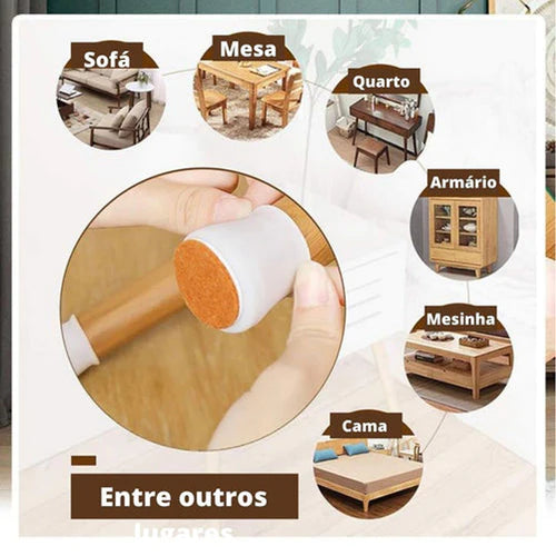 Kit com 16 Peças de Protetor de Pés de Cadeira e Mesa em Silicone  |  OFERTA LIMITADA 🔥