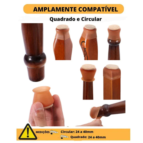 Kit com 16 Peças de Protetor de Pés de Cadeira e Mesa em Silicone  |  OFERTA LIMITADA 🔥