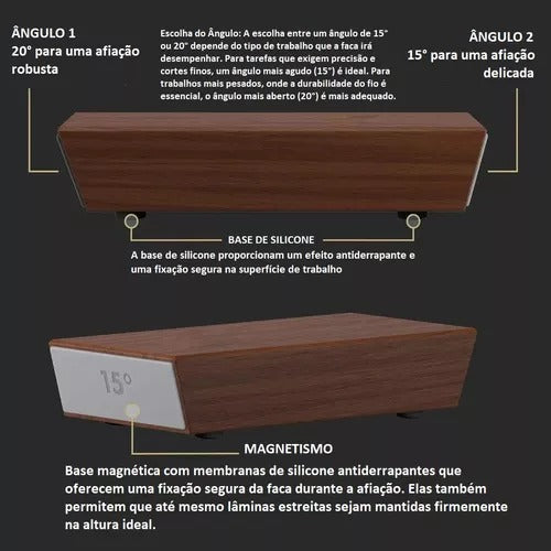 Afiador de Faca Amolador Diamantado Magnético